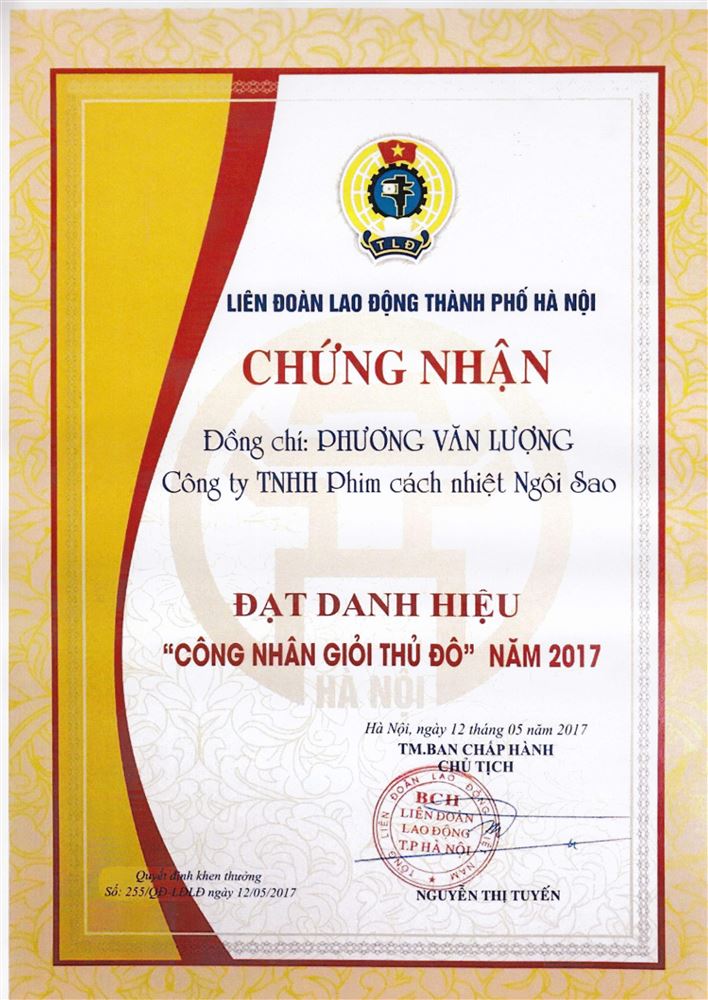 CÔNG NHÂN GIỎI THỦ ĐÔ 2017