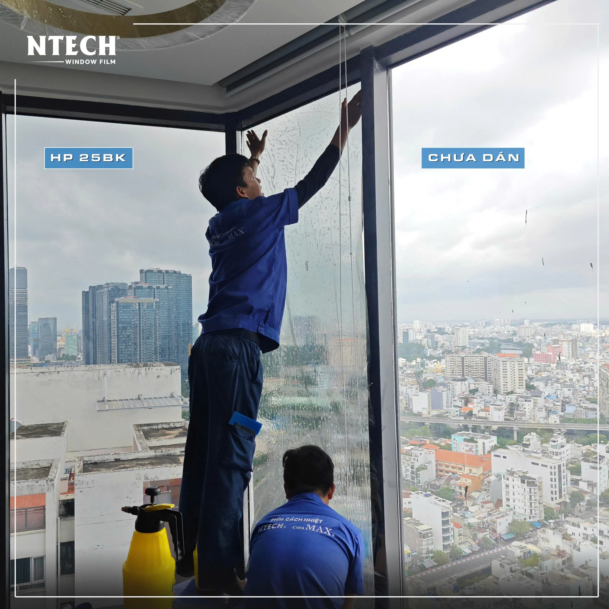 Hình ảnh dự án thi công thực tế mã phim cách nhiệt NTECH HP 25BK tại Opal Tower