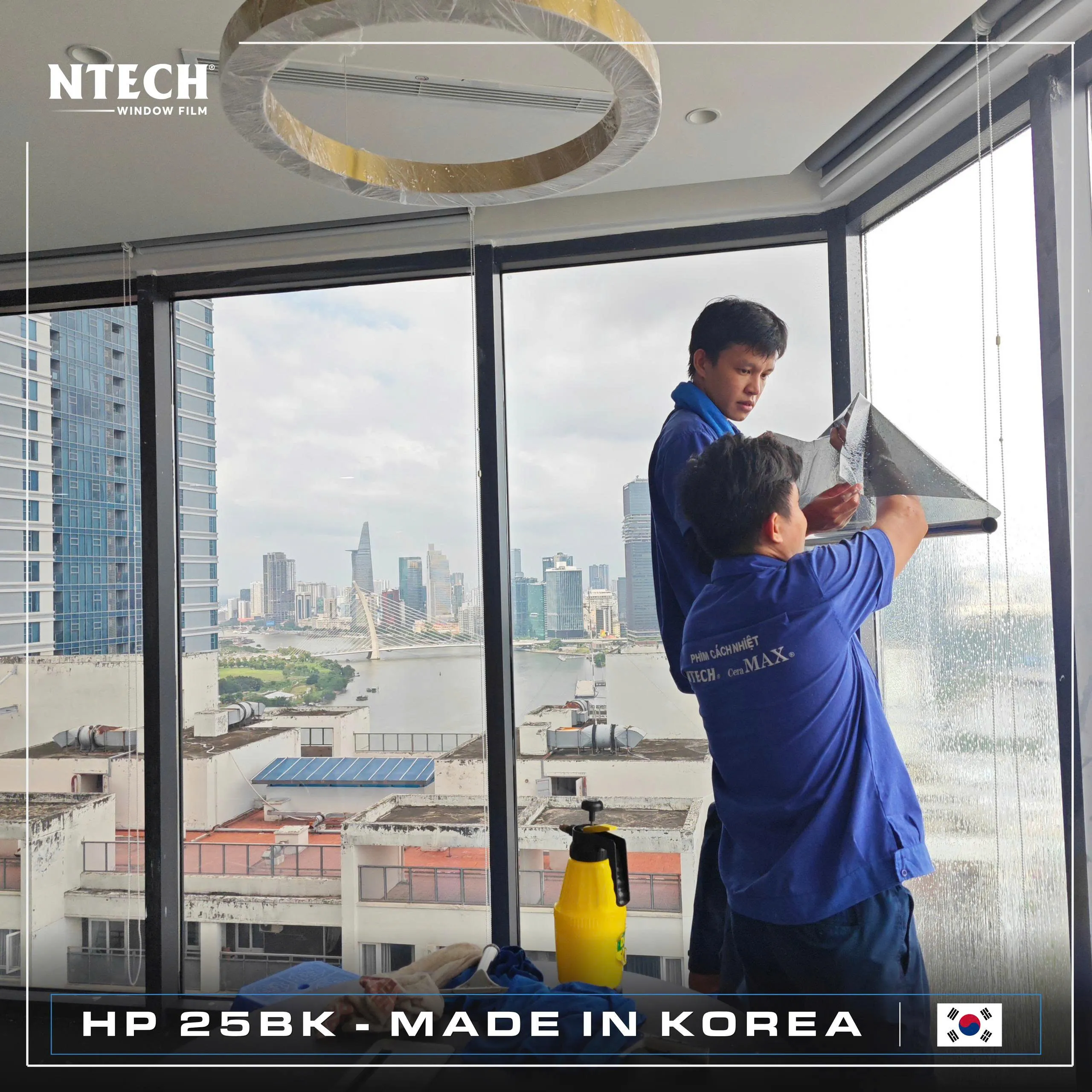 Hình ảnh dự án thi công thực tế mã phim cách nhiệt NTECH HP 25BK tại Opal Tower
