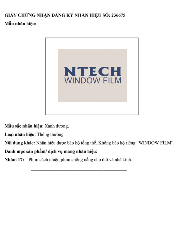 Chứng nhận đăng ký nhãn hiệu số 