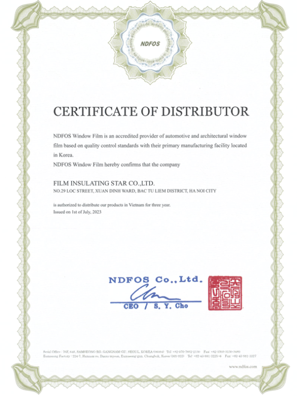 Chứng nhận nhà phân phối 