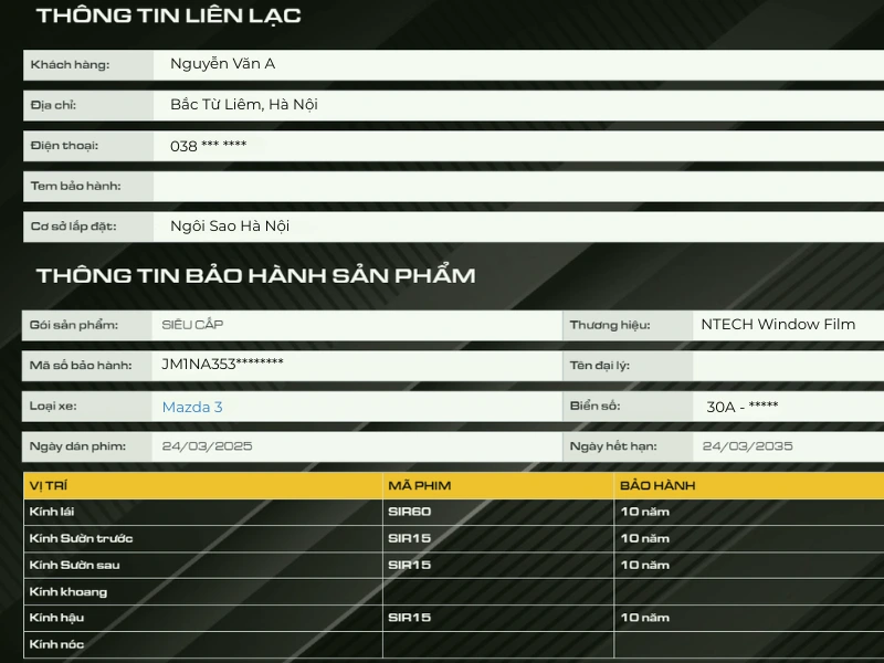 Chính sách bảo hành