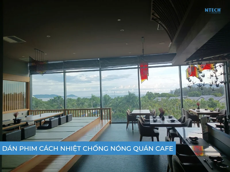 Dán phim cách nhiệt chống nóng quán cafe