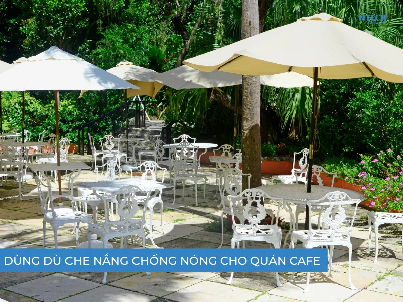 Sử dụng mái che chống nóng quán cafe