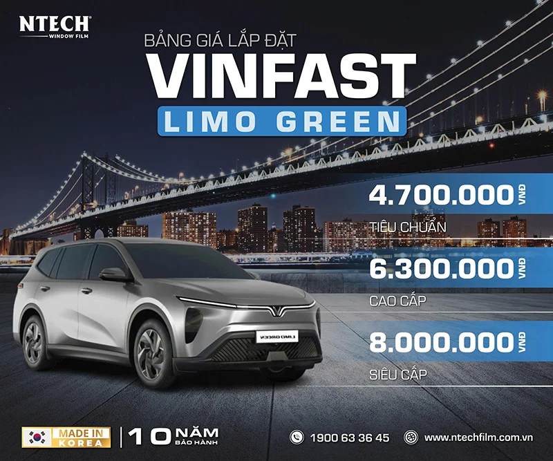 Dán phim cách nhiệt cho xe VinFast Limo Green