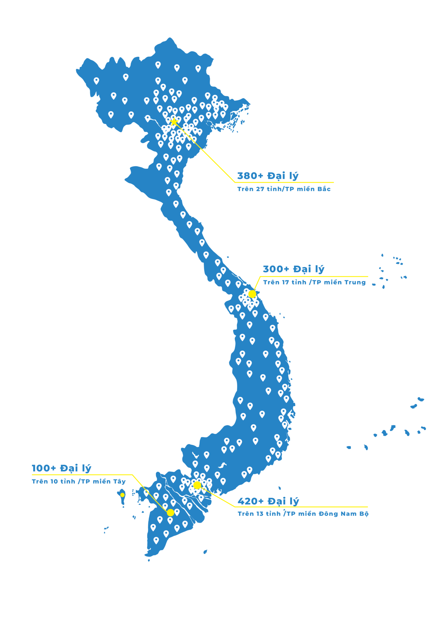 Hệ thống hơn 1000 đại lý NTECH trên toàn quốc
