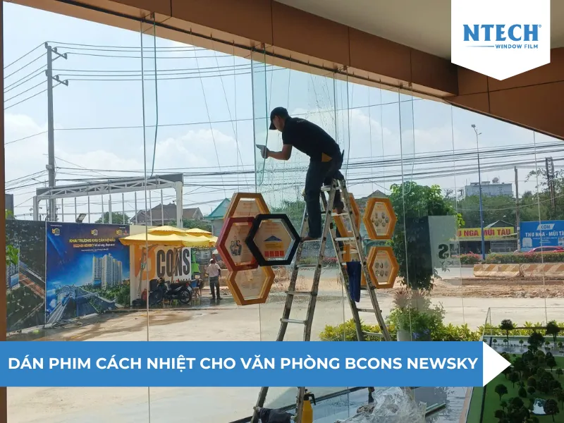 Dự án thi công dán kính văn phòng chống nắng nóng của NTECH