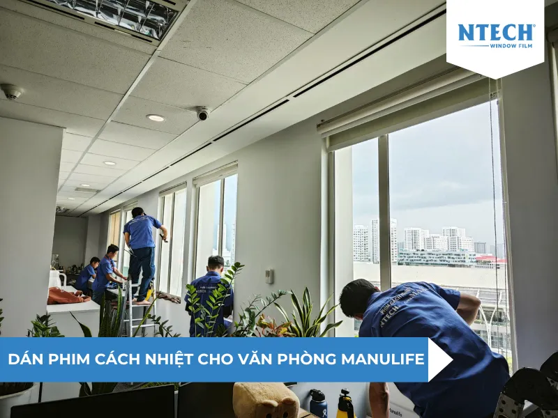 Dán kính văn phòng chống nắng nóng cho Manulife Quận 7