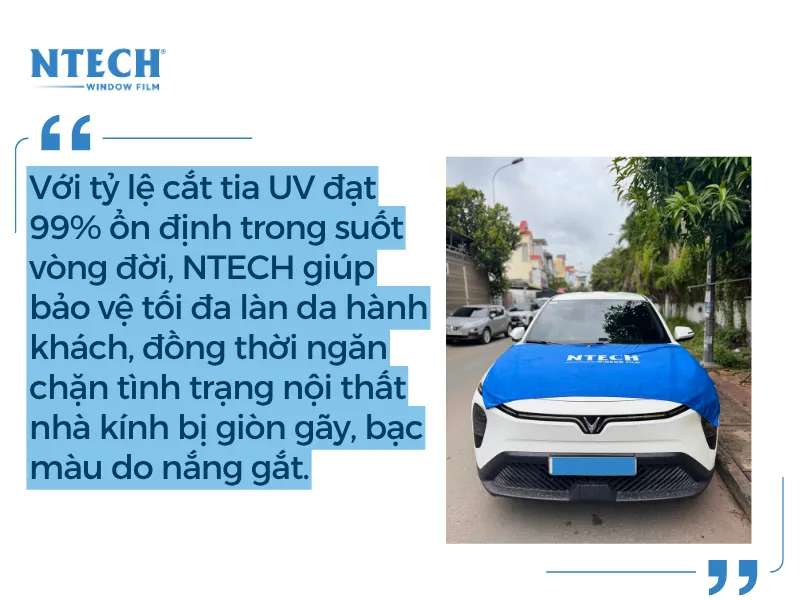 Khả năng cắt tia cực tím tuyệt đối 99% | Phim cách nhiệt NTECH có tốt không? Đánh giá chi tiết từ chuyên gia