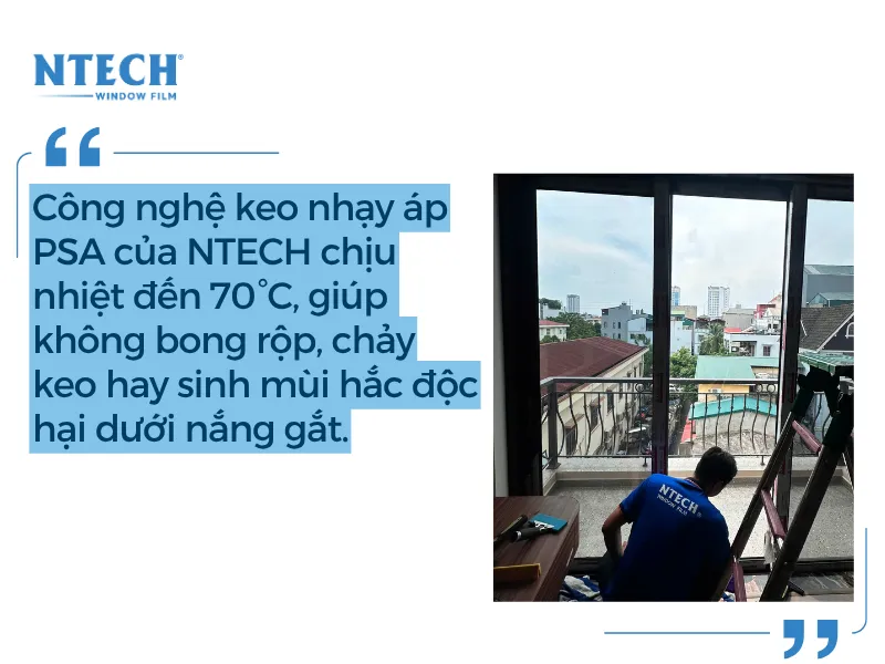 Độ bền cơ học và lớp keo nhạy áp | Phim cách nhiệt NTECH có tốt không? Đánh giá chi tiết từ chuyên gia