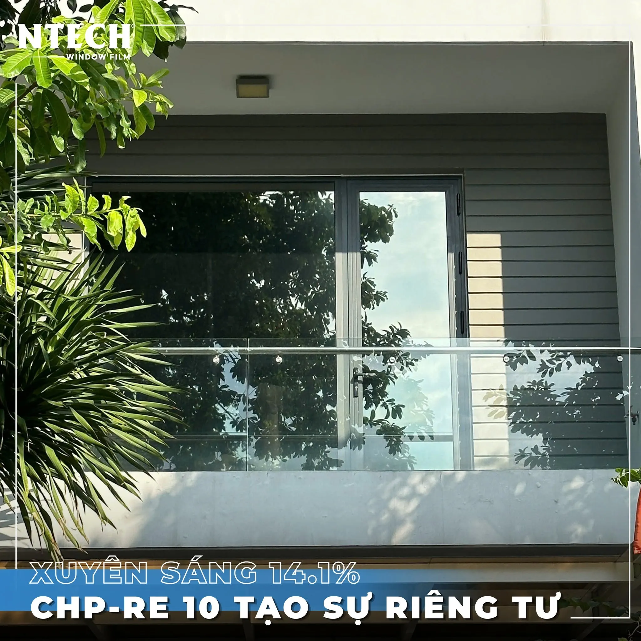 Mã 4 - NTECH CHP-RE 10: Dòng tráng phủ kim loại phản quang cao cấp | Top 5 decal dán kính phản quang chống nắng tốt cho nhà kính