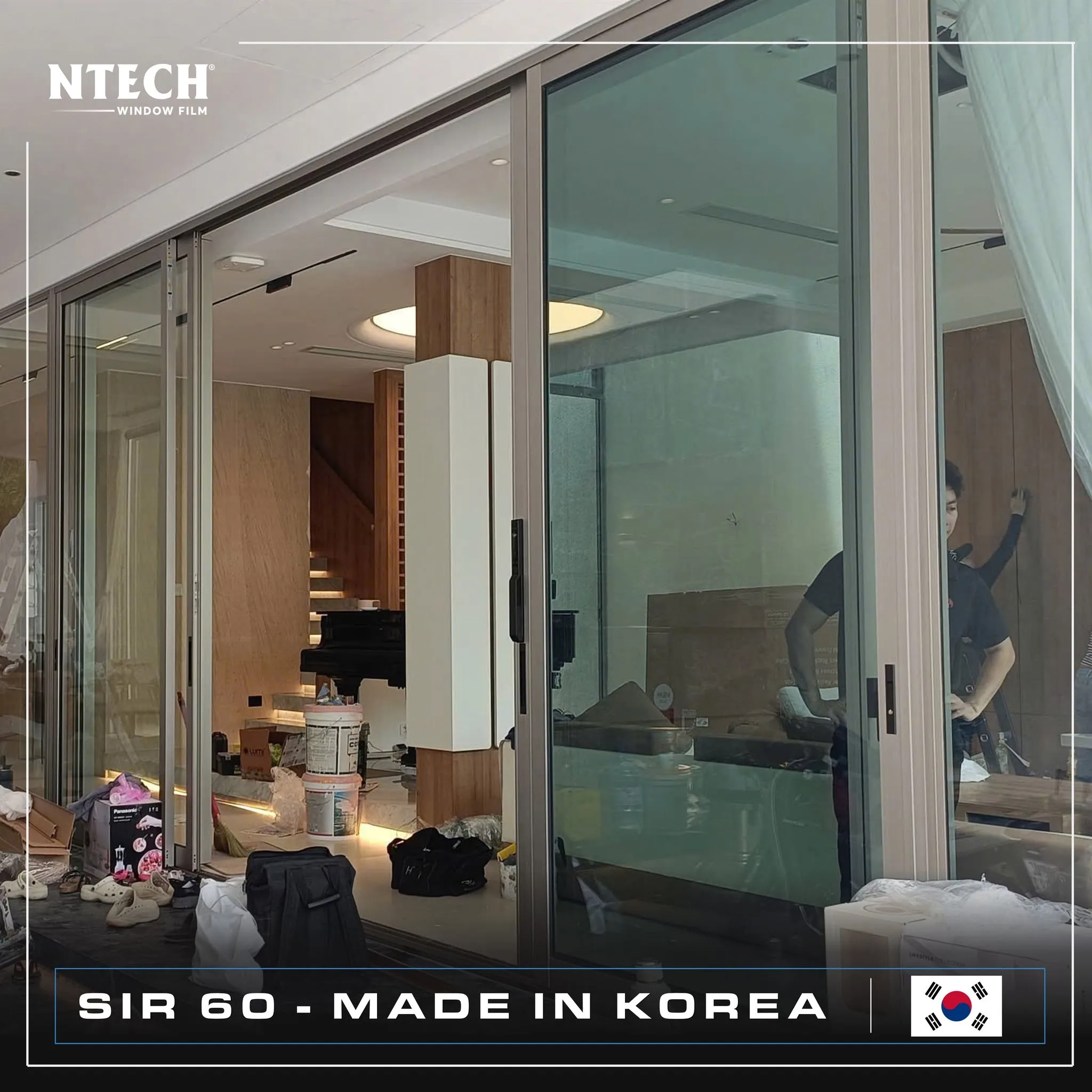 Phim gốm NTECH SIR 60 cho cửa sổ phòng khách và showroom |. Chống nóng mặt tiền nhà hướng tây hiệu quả với top 5 giải pháp tối ưu