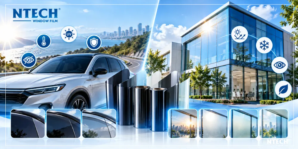 So sánh các dòng phim NTECH Hàn Quốc chi tiết cho ô tô và nhà kính