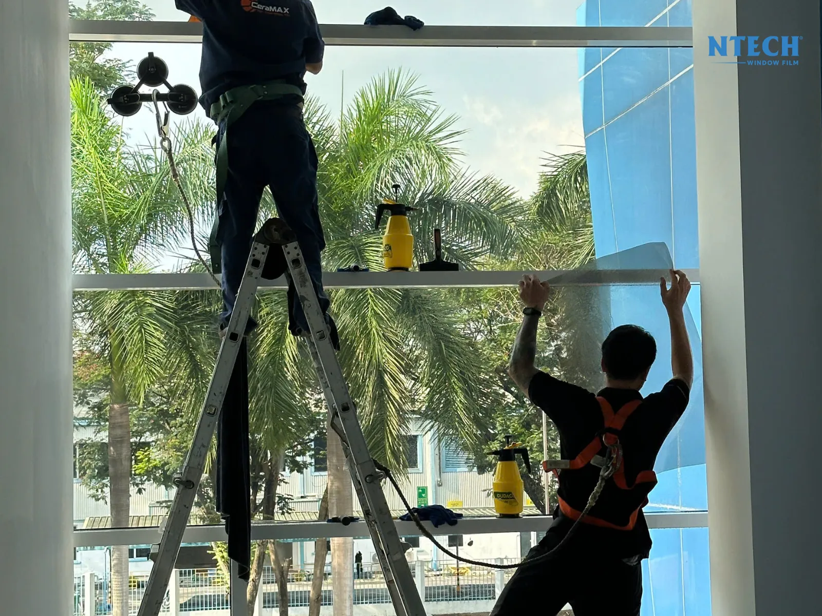 Quy trình thi công dán phim trong suốt chuẩn kỹ thuật NTECH Hàn Quốc | Top 5 mã phim cách nhiệt cửa kính trong suốt cản nhiệt đỉnh cao cho nhà kính