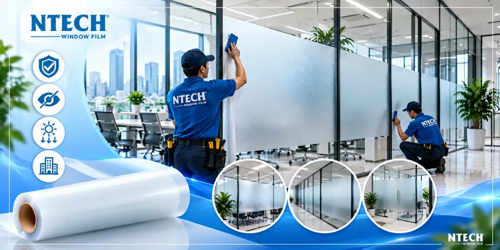 Đơn vị dán decal kính mờ văn phòng từ Hàn Quốc uy tín